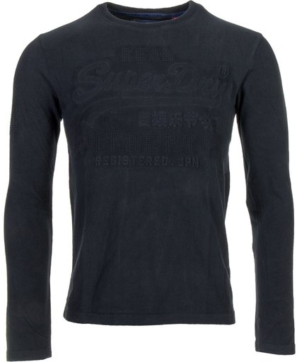 Superdry Vintage Authentic Embossed Long Sleeve T-Shirt Navy