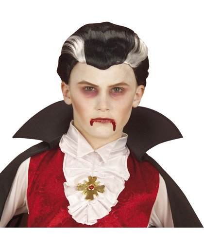 Tweekleurige vampierspruik voor kinderen - Verkleedpruik