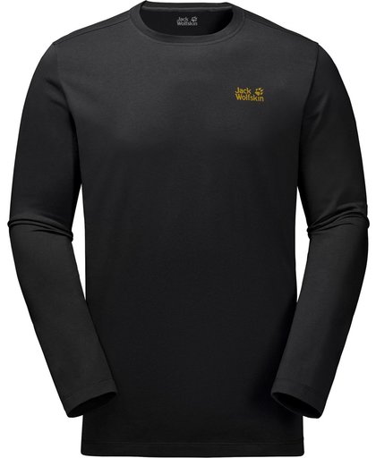 Jack Wolfskin Essential Longsleeve Shirt Heren, black Maat XL