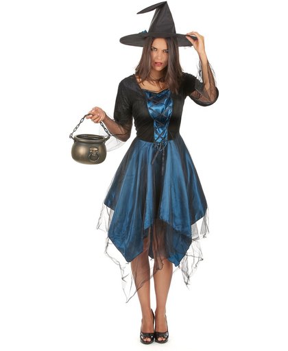 "Donker blauwe heksen kostuum voor dames Halloween  - Verkleedkleding - One size"