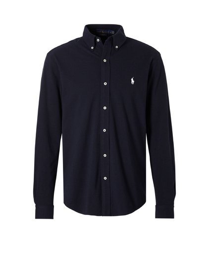 Ralph Lauren - Piqué Katoenen Overhemd Donkerblauw - S - Heren