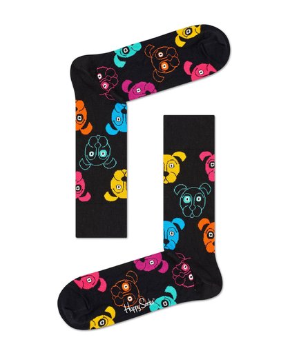 Happy Socks-Sokken-Dog Socks-Zwart