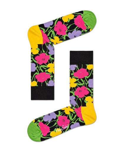 Happy Socks-Sokken-Andy Warhol Flower Socks-Zwart