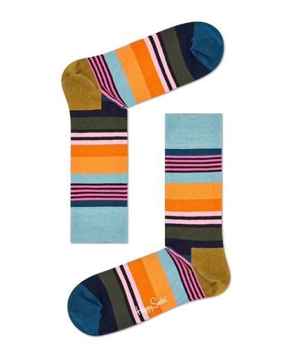 Happy Socks-Sokken-Multi Stripe Socks-Zwart