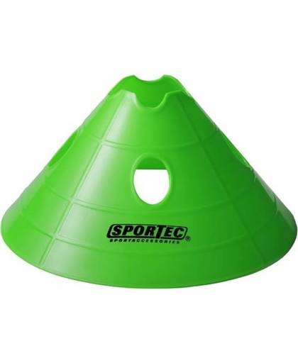 Sportec - Afbakenbollen (10stuks) soft extra groot met gaten - Groen