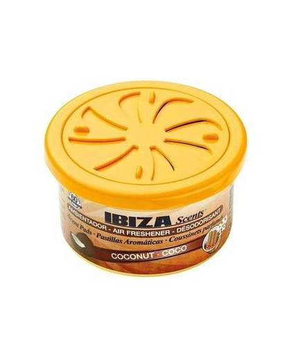 Ibiza scents luchtverfrisser blikje kokosnoot oranje blister