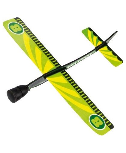 Eddy Toys katapult vliegtuig groen 20 cm
