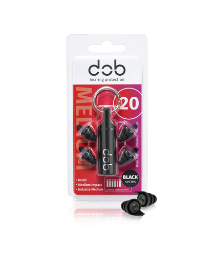 dOb Black Series 20 dB herbruikbare oordoppen