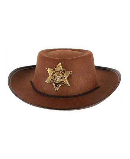 Stoere bruine cowboy hoed voor kinderen