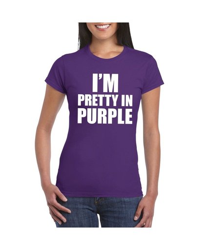 I'm pretty in purple t-shirt paars dames L Paars