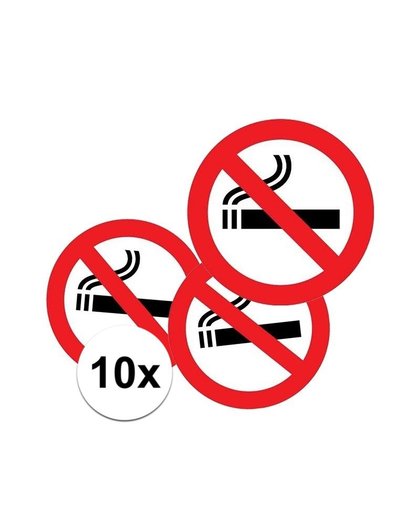 10x Sticker verboden te roken Multi