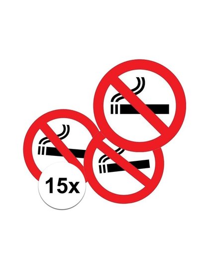 15x Sticker verboden te roken Multi