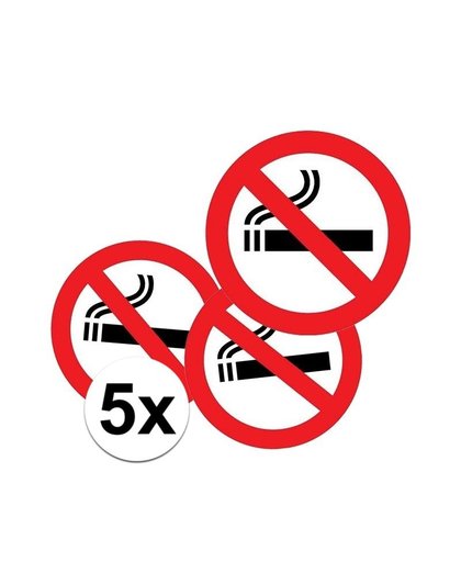 5x Sticker verboden te roken Multi