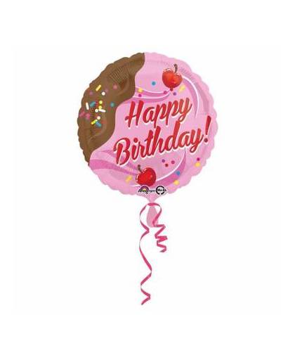 Helium ballon happy birthday choco kers 43cm leeg