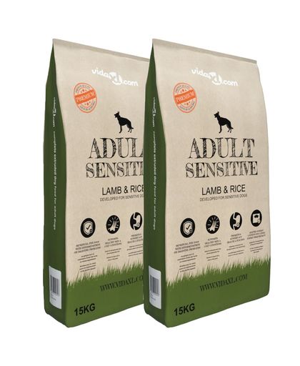 Premium hondenvoer droog Adult Sensitive Lamb &amp; Rice 30 kg 2 st