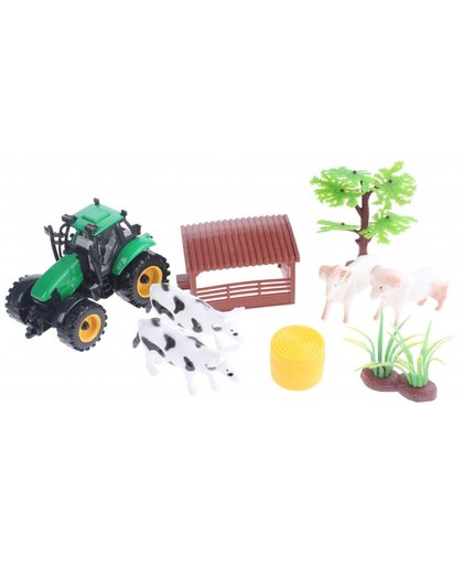 Toi Toys boerderij speelset groene tractor en dieren