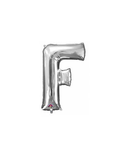 Letter f ballon zilver 86 cm