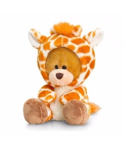 Keel Toys pluche beer knuffel in giraffe onesie 14 cm Multi