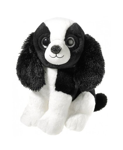 Zwart/witte pluche Cocker Spaniel hond knuffel 23 cm Zwart