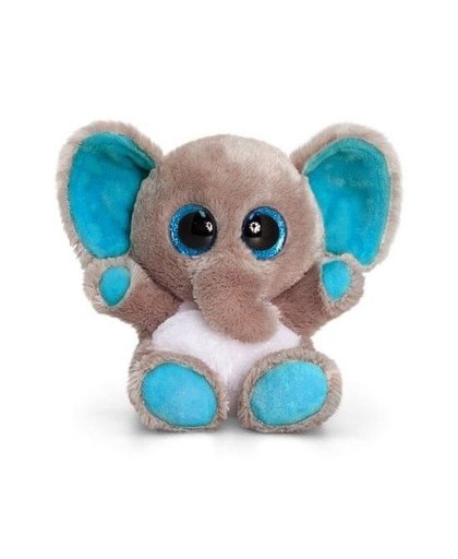Keel Toys pluche olifant knuffel grijs/blauw 15 cm Multi
