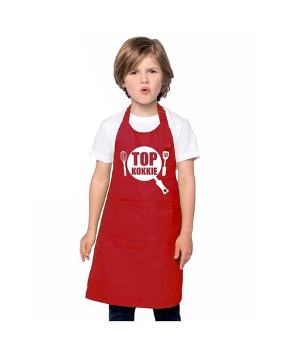 Top kokkie keukenschort rood kinderen Rood