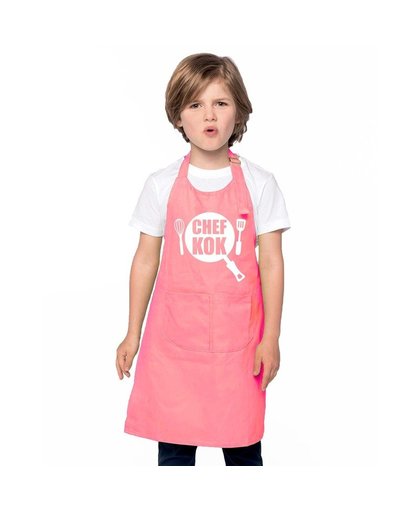 Chef kok keukenschort roze kinderen Roze