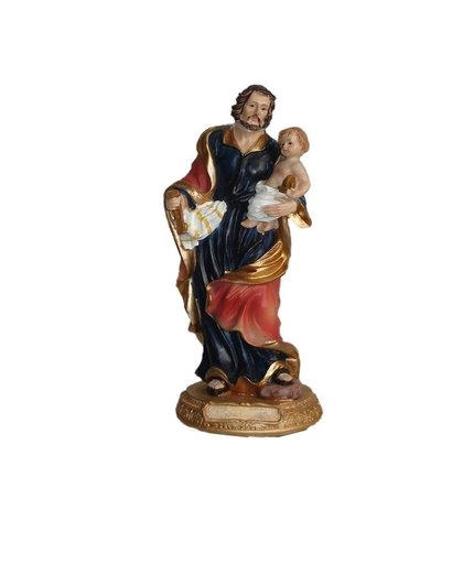 Jozef beeldje met Jezus 20 cm Multi
