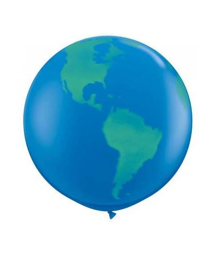 Megaballon bedrukt wereldbol 95 cm 1 stuks