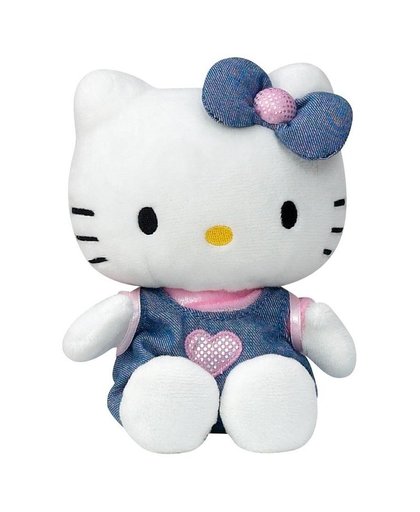 Pluche Hello Kitty knuffel in blauw jurkje 15 cm Multi