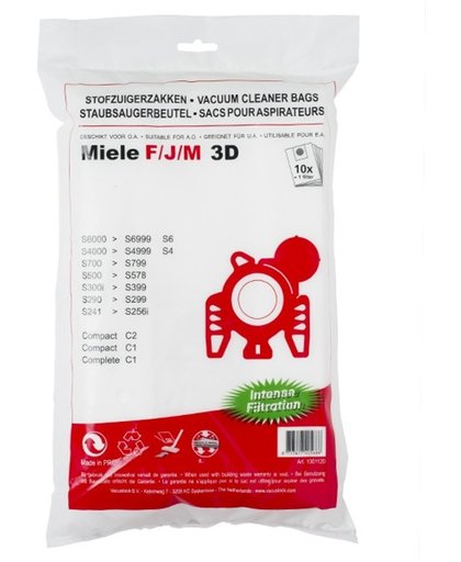 Miele type F/J/M microvezel 3D stofzuigerzakken 10 zakken + 1 filter