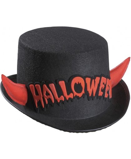 Halloween Zwarte hoge hoed Halloween met rode duivel hoorns