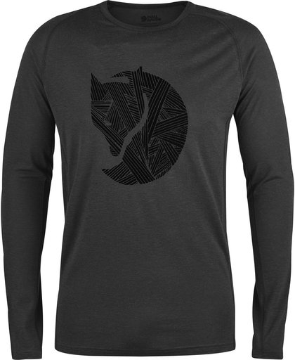 Fjallraven Abisko Trail Print Longsleeve Shirt - Heren - Dark Grey
