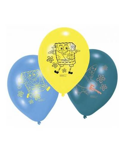 Spongebob thema ballonnen 6 stuks