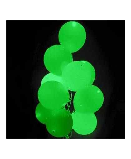 Groene led ballonnen met schakelaar 30cm 4 stuks