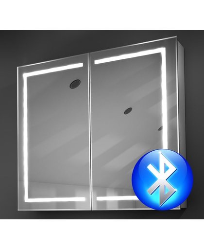 Muziek spiegelkast met hoge lichtopbrengst en spiegelverwarming 80x70 cm