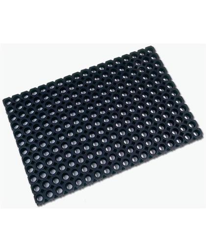 Floortex matten Deurmat Floortex rubber 60x80cm zwart