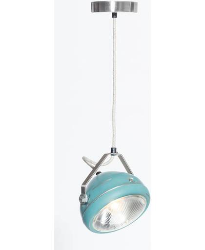 Het Lichtlab No.5 hanglamp koplamp aqua geschuurd