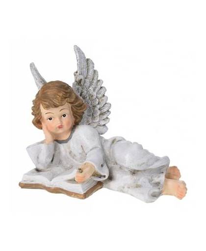 Engel met boek beeldje 21 cm type 2