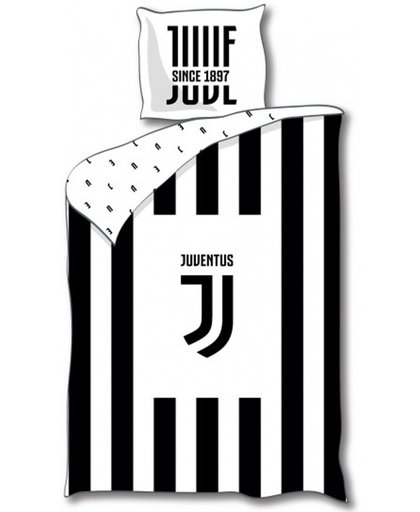 Juventus Logo - Dekbedovertrek - Eenpersoons - 140 x 200 cm - Zwart Wit