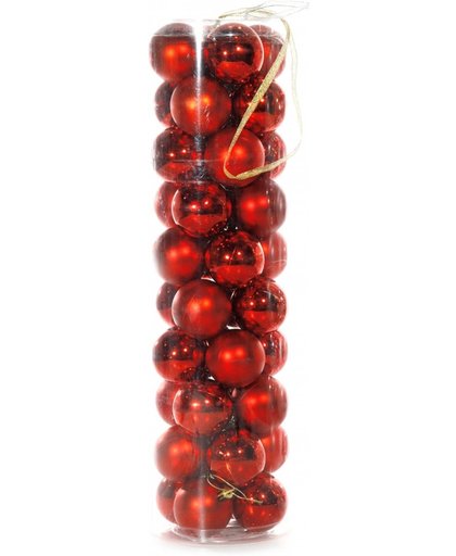 40 rode kerstballen van plastic