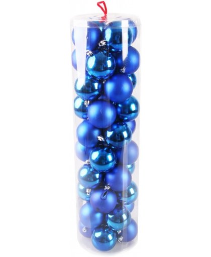 40 blauwe kerstballen van plastic