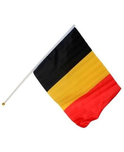 Vlag Belgie Met Stok -  35*45 Cm