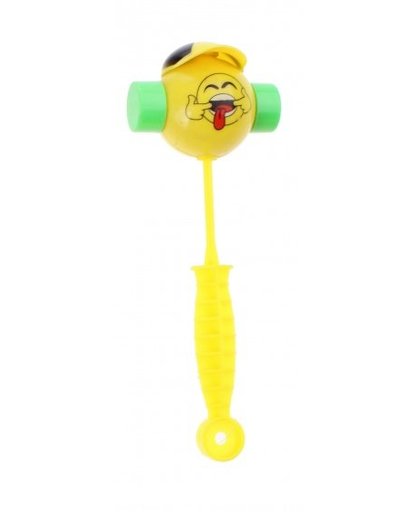 Jonotoys geluidsbuis smiley tong met handjes 20 cm geel