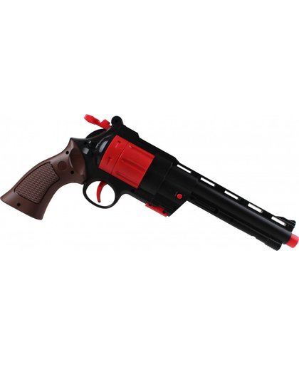 Jonotoys speelgoed revolver met munitie 35 cm zwart