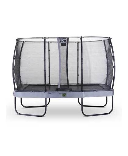 EXIT Elegant Premium trampoline rectangular 244x427cm with safetynet Economy - grey