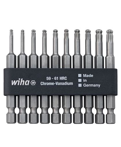 Wiha Bitset Professional 70 mm TORX® kogelkop 1/4" incl. bitstrook 11-delig - 32804 - 32804