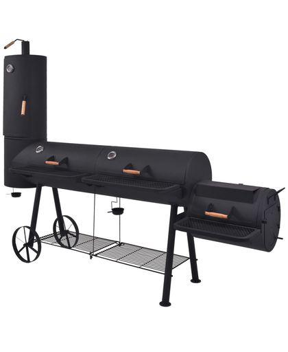 vidaXL Houtskoolbarbecue met onderplank XXXL zwart