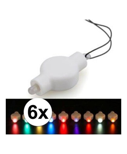 6x Lampion LED lampje multicolor Multi