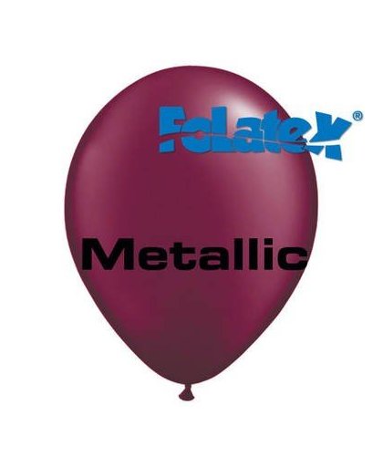 Ballonnen metallic burgundy 30 cm 25 stuks