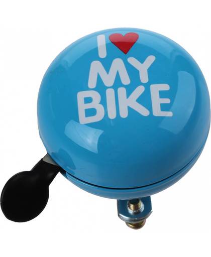 Cycle Tech fietsbel I Love my Bike blauw 60 mm